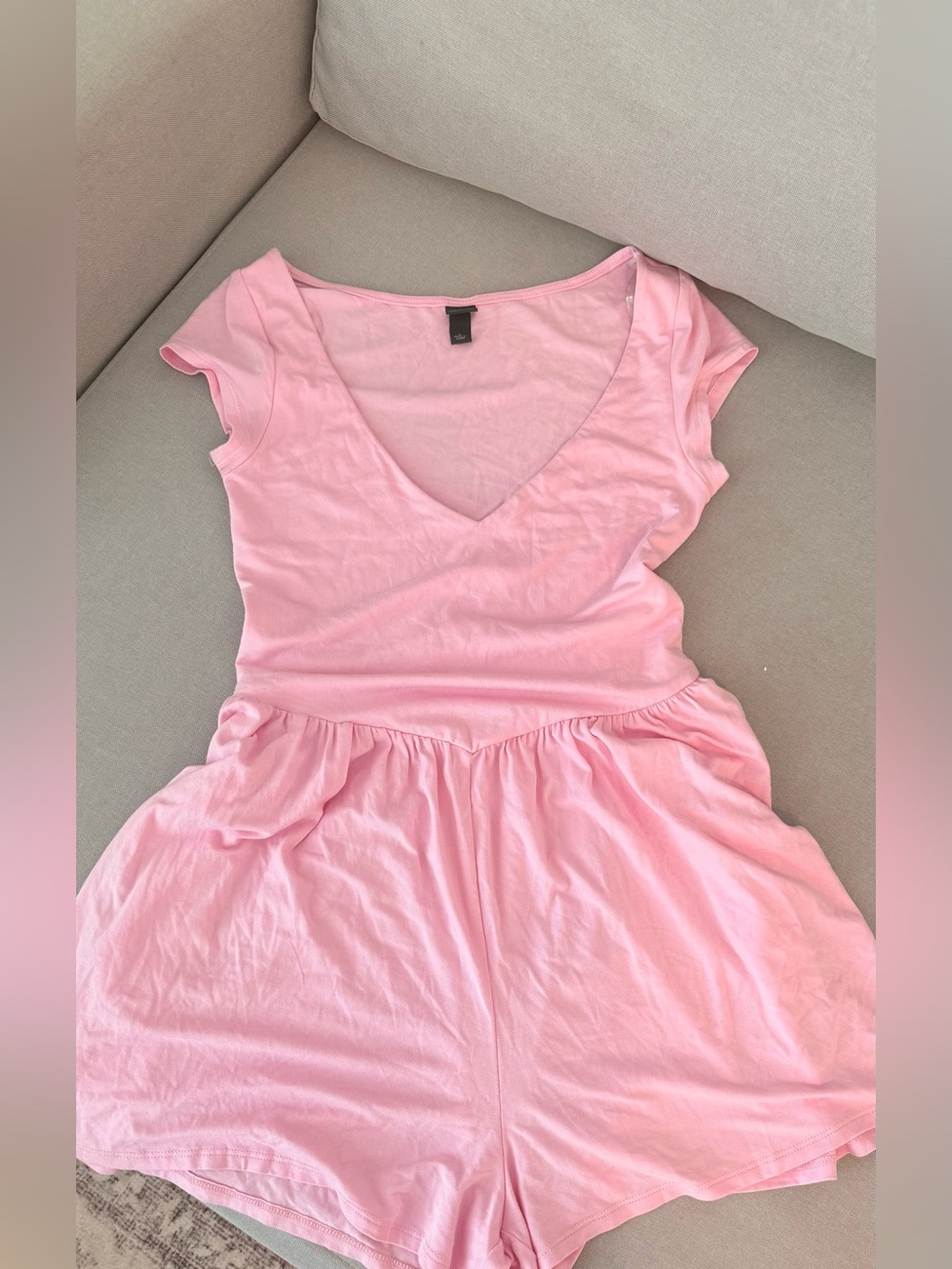 Wild Fable Pink Sleeveless Romper Women's Size Small Soft Stretch Casual One Pie - Picture 5 of 6